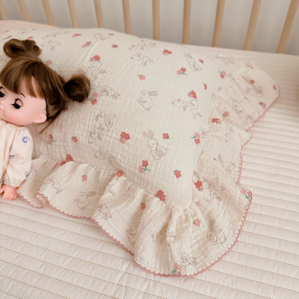 BuLuTu rabbit floral toddler pillowcase machine washable for easy cleaning.