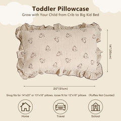 BuLuTu rabbit pattern pillowcase adds playful charm for kids' nursery.
