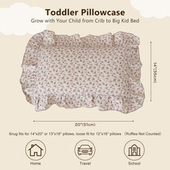 BuLuTu pillowcase with a ruffled edge enhances nursery decor and keeps the pillow secure