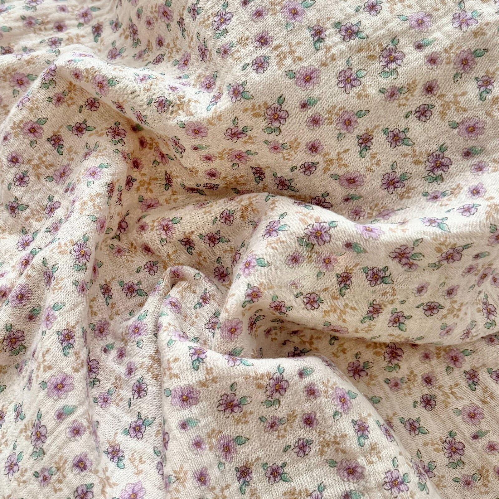 BuLuTu purple flower print pillow cover with ruffles for a cozy bedtime look