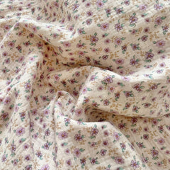 BuLuTu purple flower print pillow cover with ruffles for a cozy bedtime look