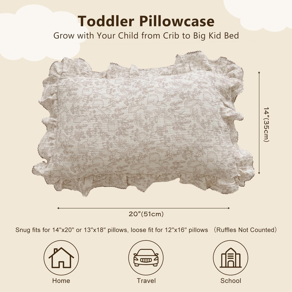Bulutu ruffles-edges pillowcase adds playful decor to bed