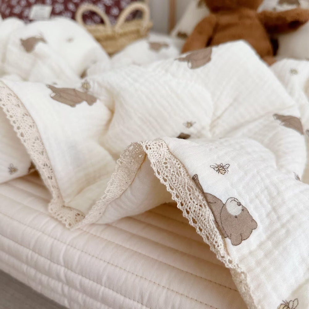 BuLuTu soft muslin cotton fabric feels gentle on skin.