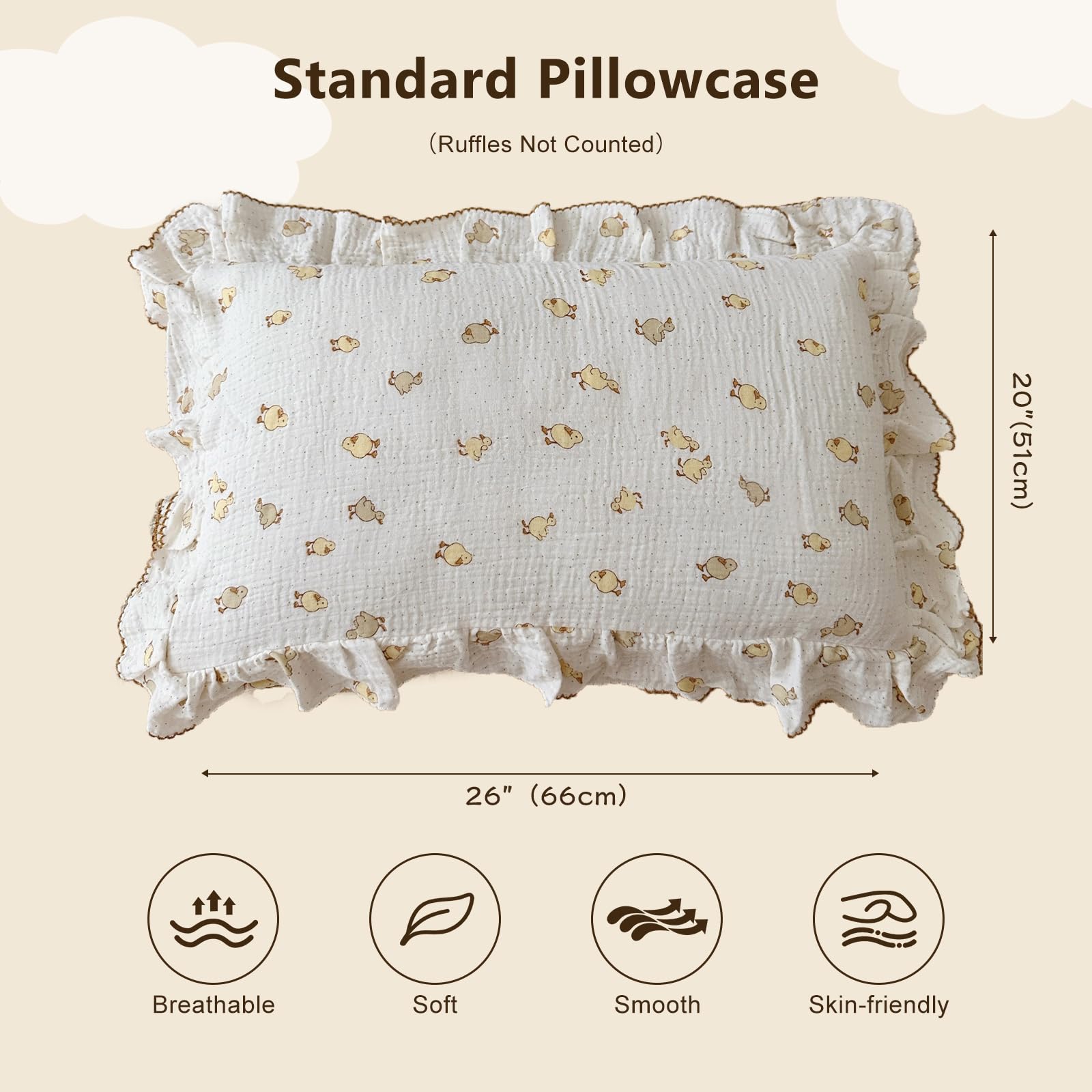 BuLuTu soft muslin fabric close-up shows breathable texture for year-round use.