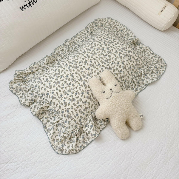BuLuTu toddler pillowcase with blue floral print for soft, breathable sleep