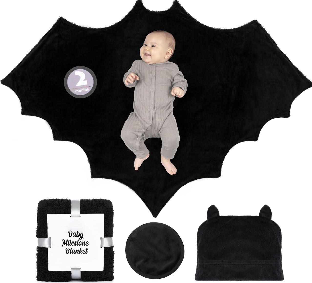 Bumba Kids sherpa bat swaddle blanket shows plush dual-sided warmth for cozy naps.
