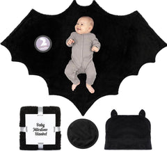 Bumba Kids sherpa bat swaddle blanket shows plush dual-sided warmth for cozy naps.