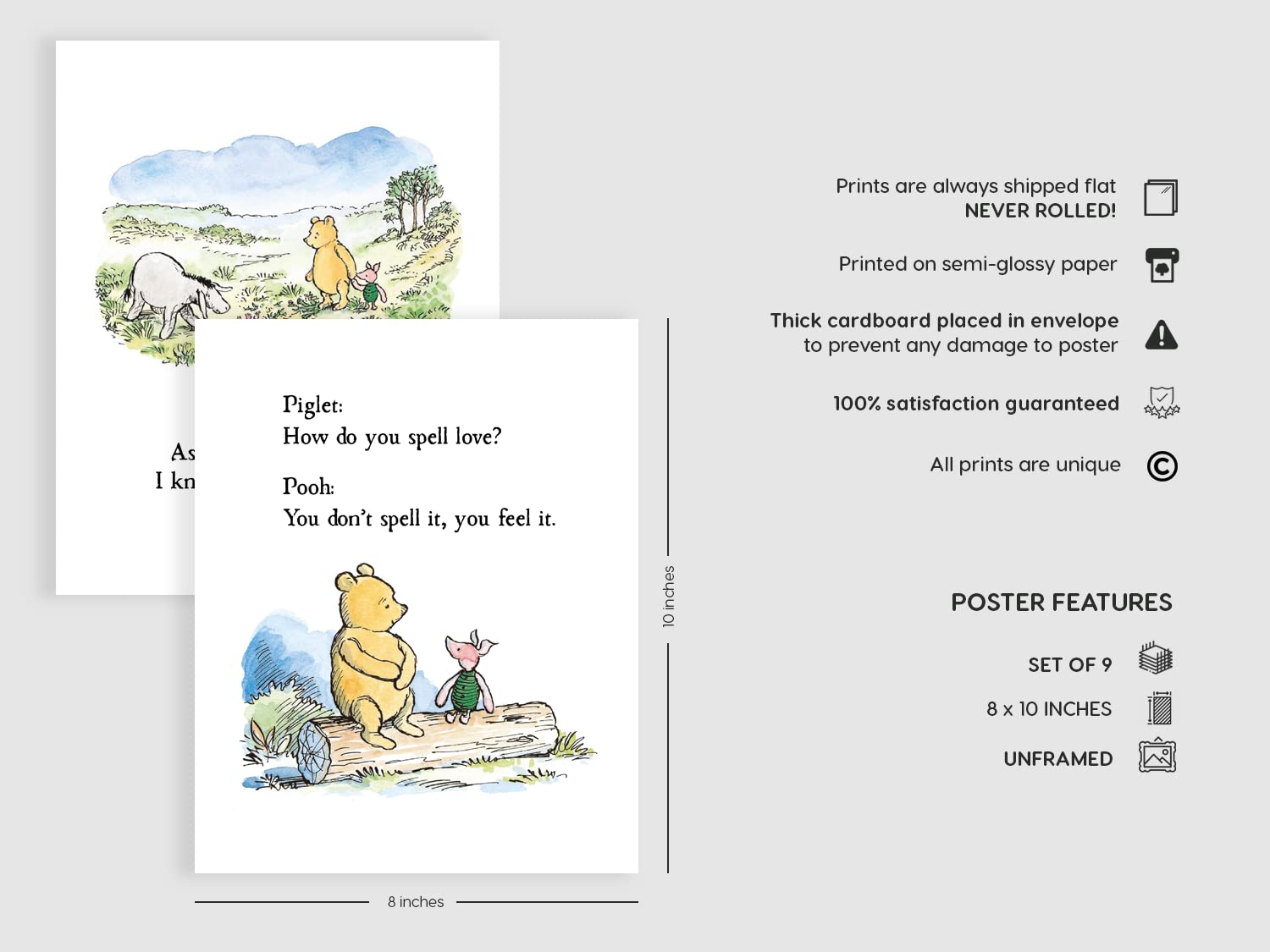 Bumbleboo Piglet illustration print adds gentle charm to playroom walls.