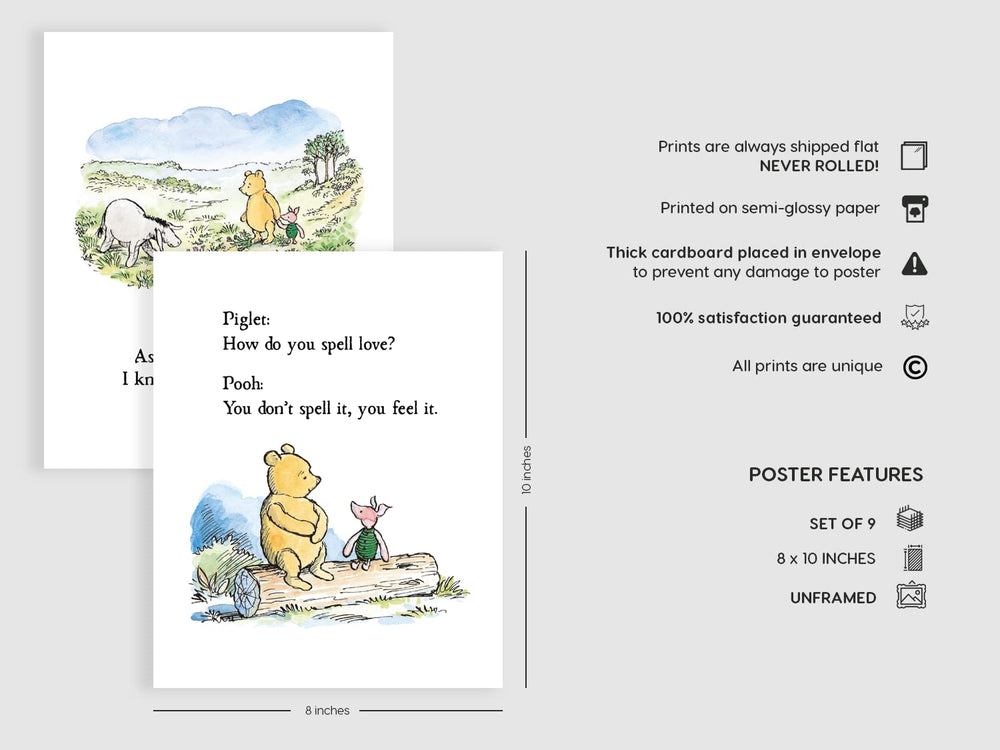 Bumbleboo Piglet illustration print adds gentle charm to playroom walls.
