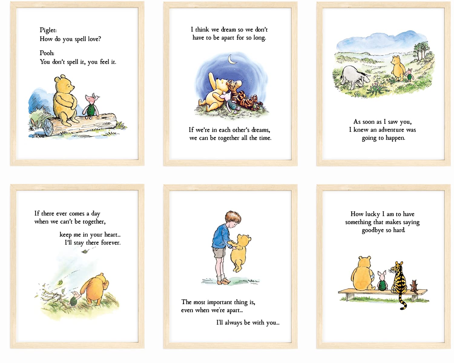 Bumbleboo Winnie the Pooh prints collection in 8x10 unframed format for nursery decor.