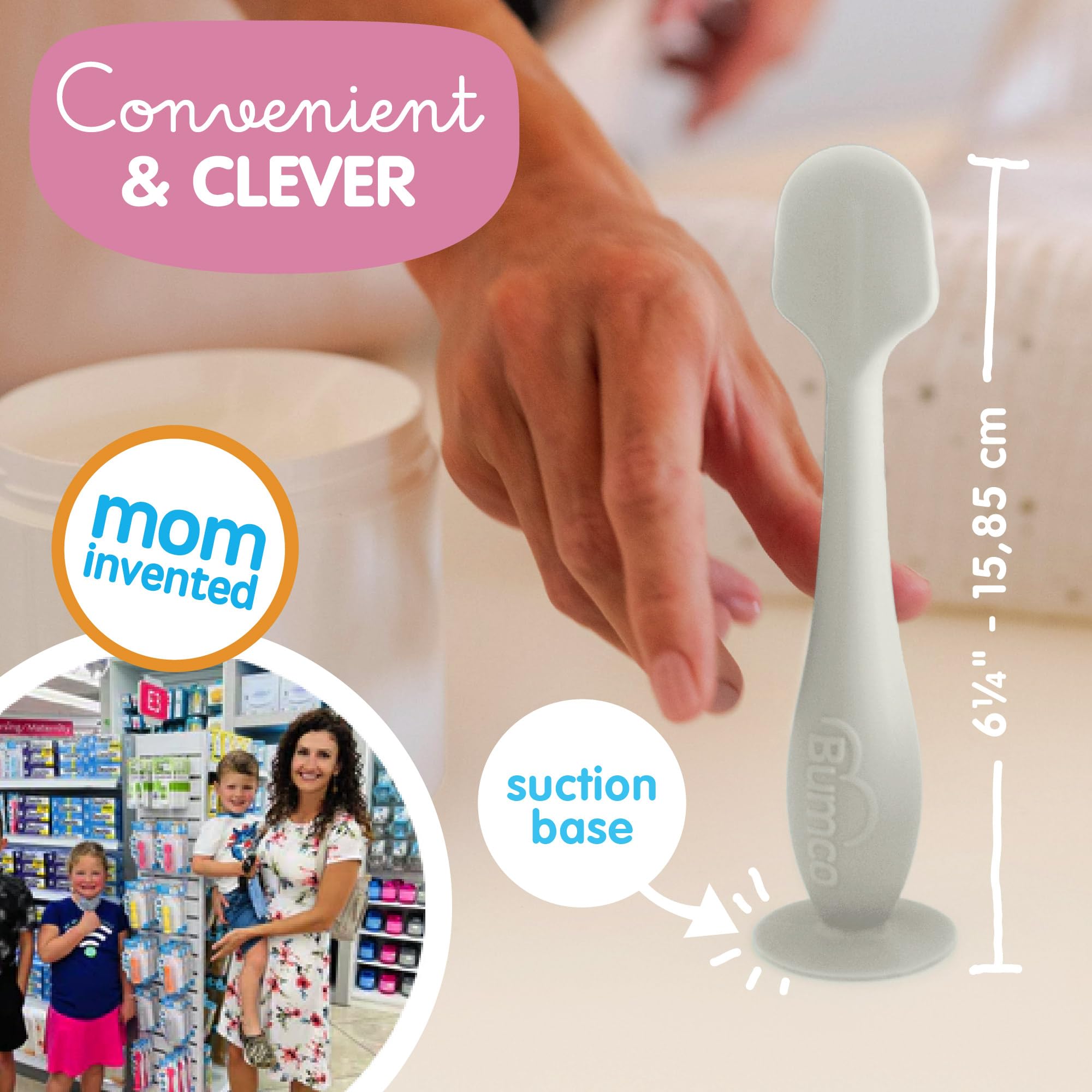 Bumco diaper cream spatula applying cream smoothly.