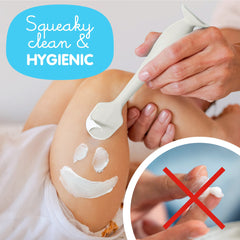 Bumco spatula shown for mess-free diaper changes.