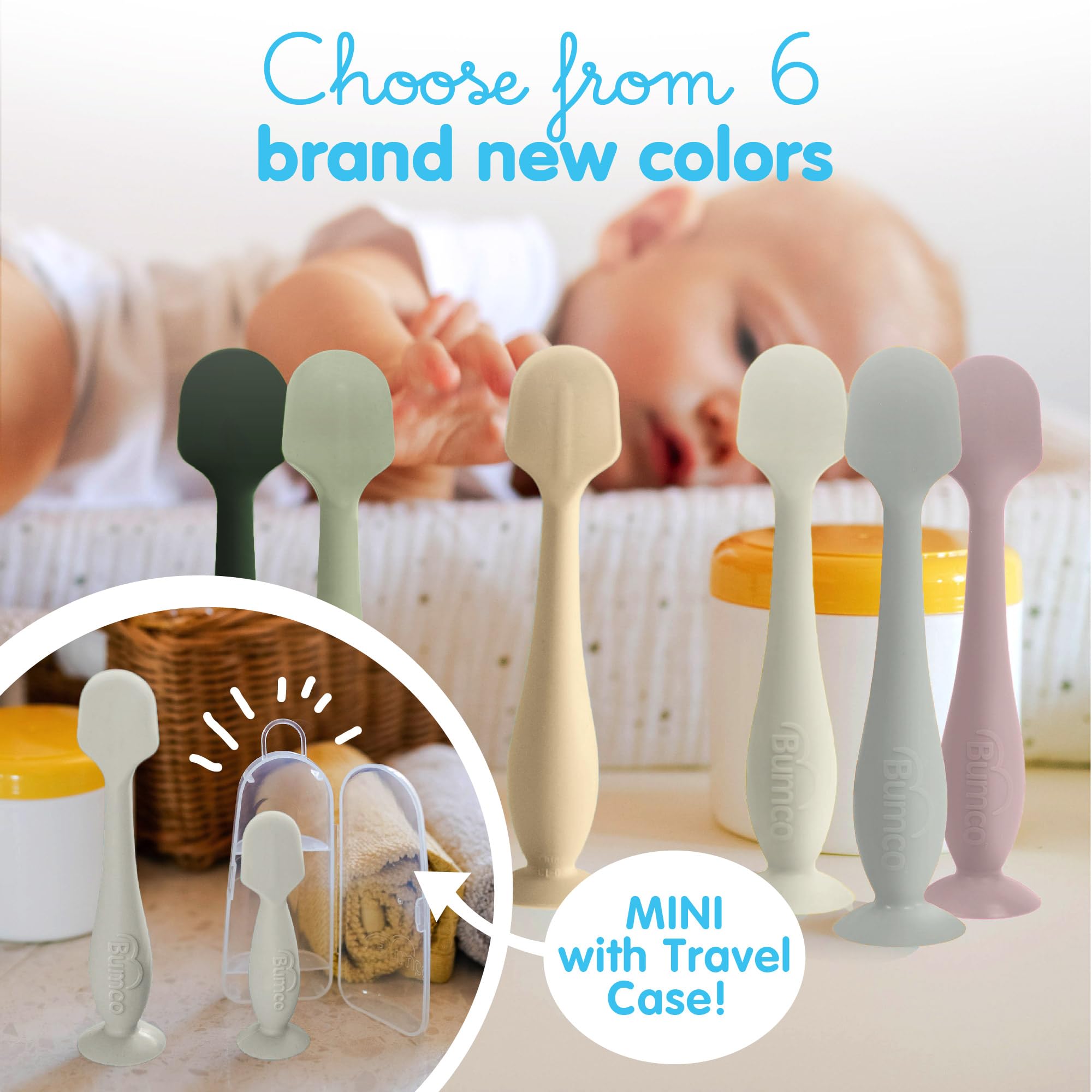 Bumco spatula reaches bottom of jar for full product use.