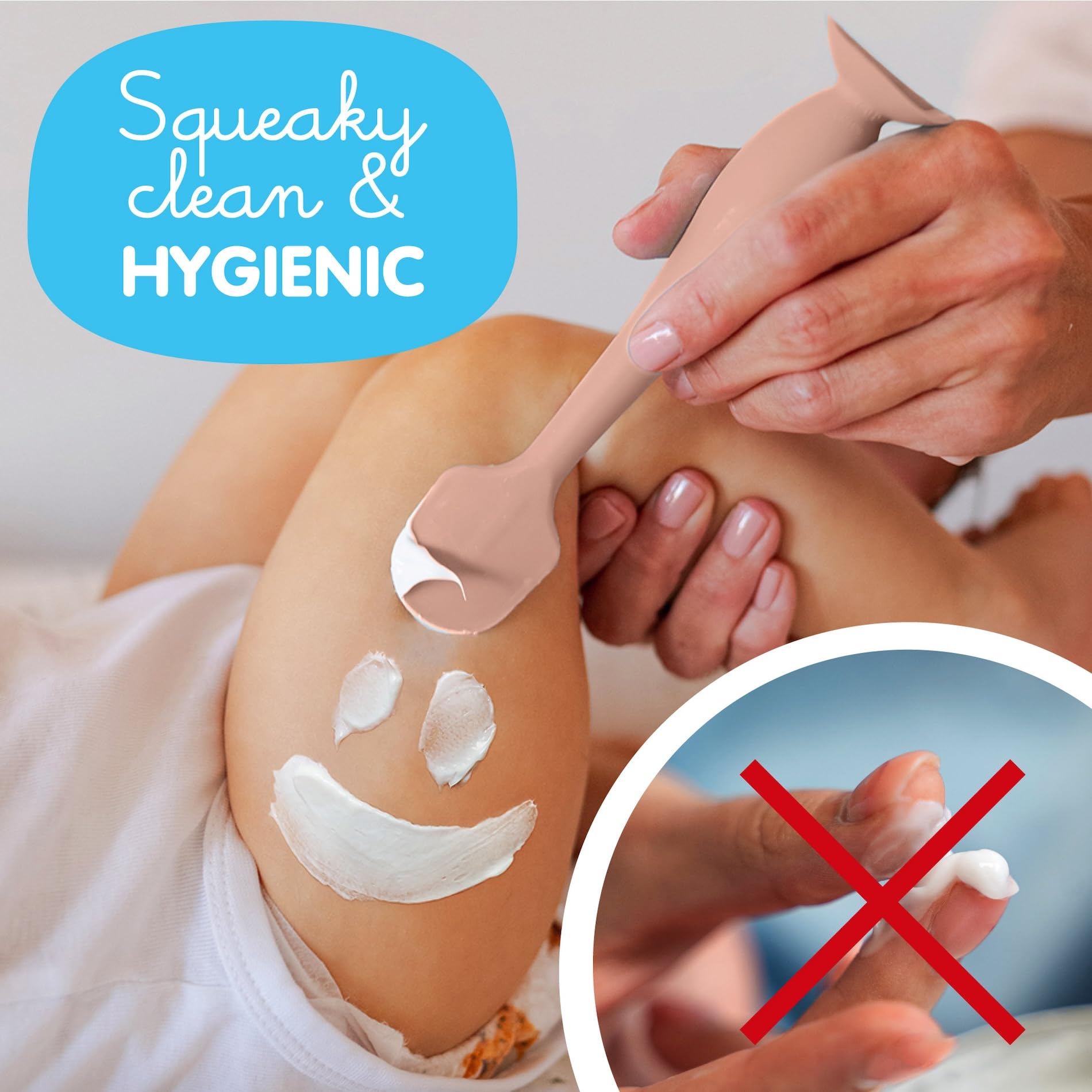 Bumco Diaper Cream Spatula made of soft silicone for gentle application.
