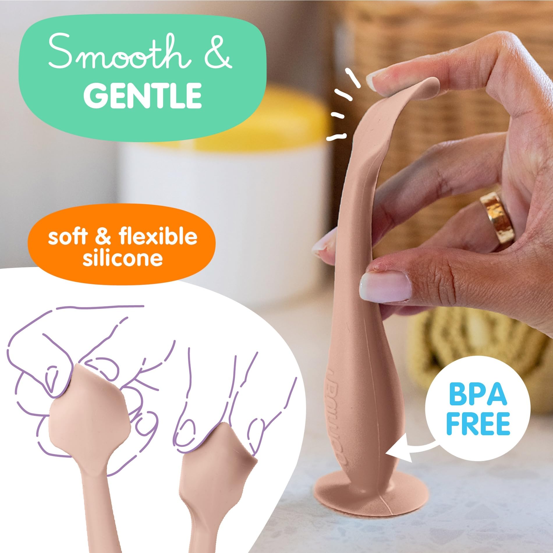 Travel-friendly Bumco spatula for convenient on-the-go diapering.