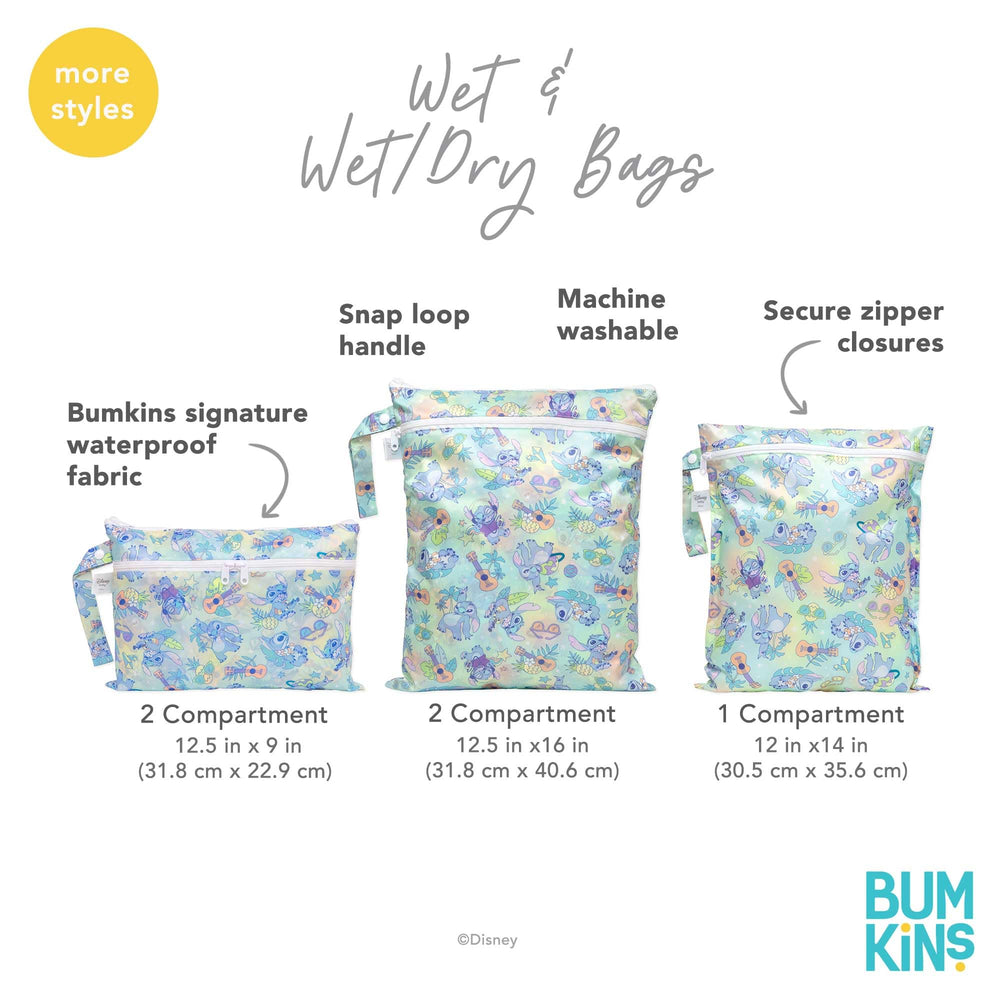 Bumkins NBC wet bag with heat-sealed seams for mess containment.