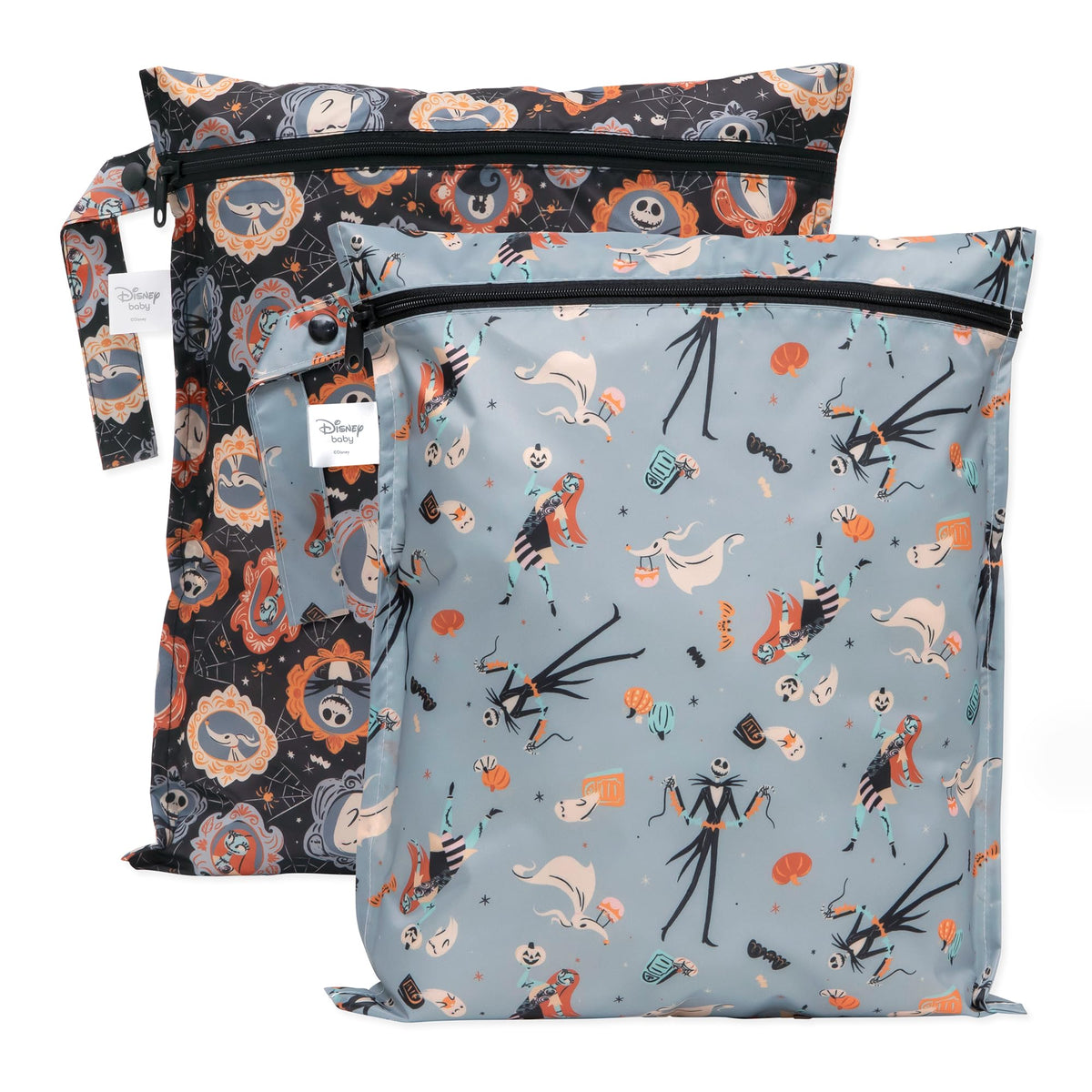 Bumkins Disney Nightmare Before Christmas wet bag 2-pack ready for travel.