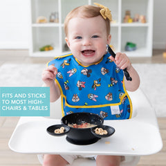 Bumkins Mickey Mouse bowl dishwasher-safe for quick cleanup after meals.