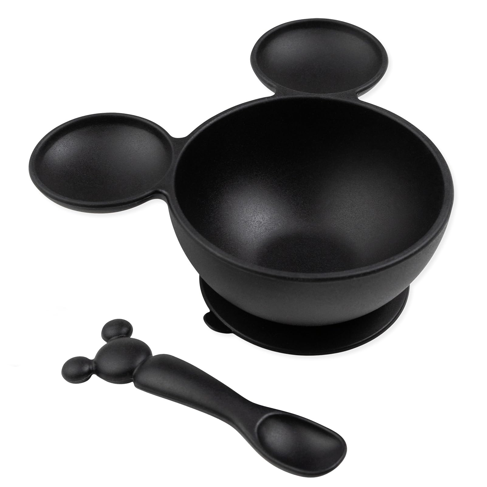 Bumkins Mickey Mouse bowl with suction base helps keep meals in place during self-feeding.
