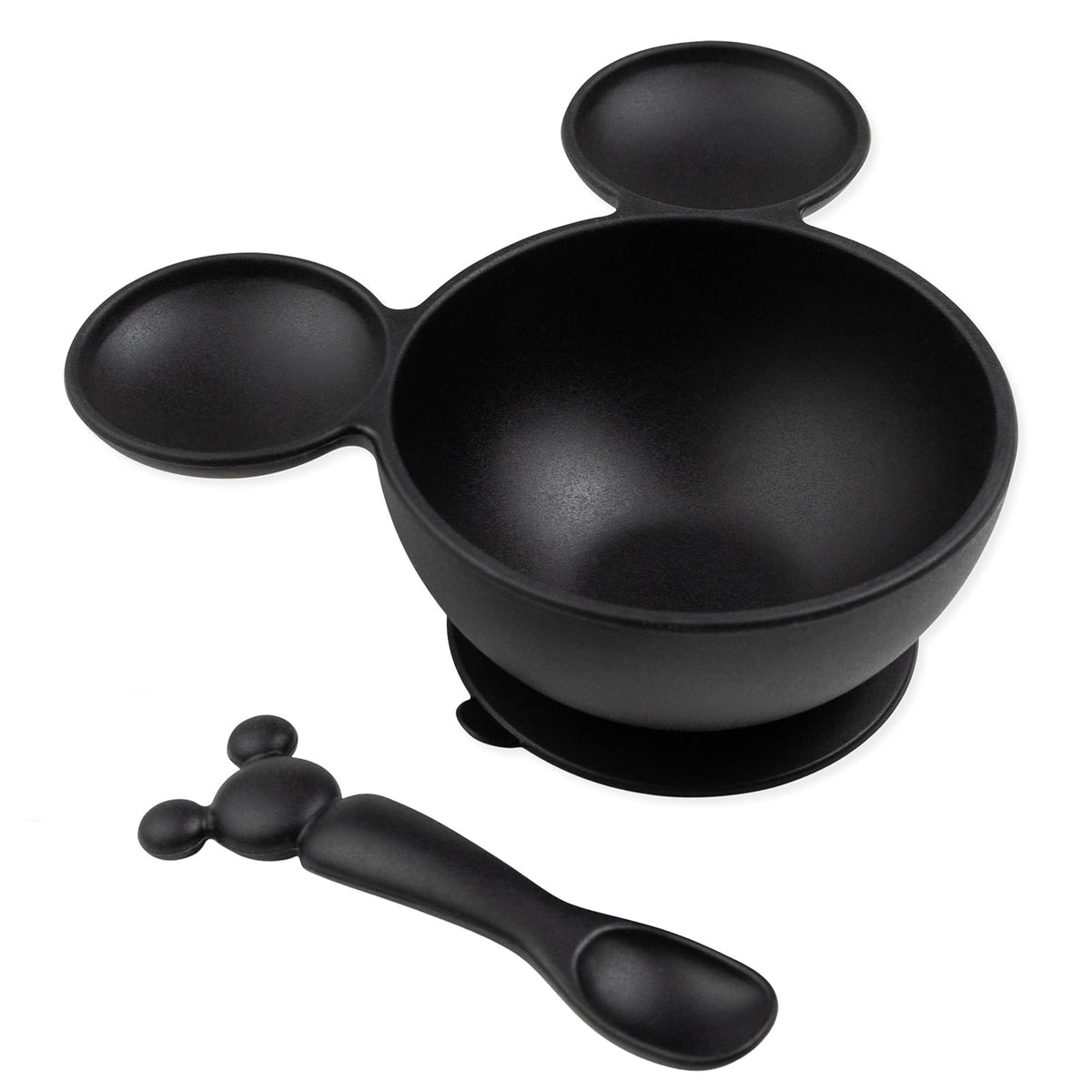 Bumkins Mickey Mouse bowl with suction base helps keep meals in place during self-feeding.