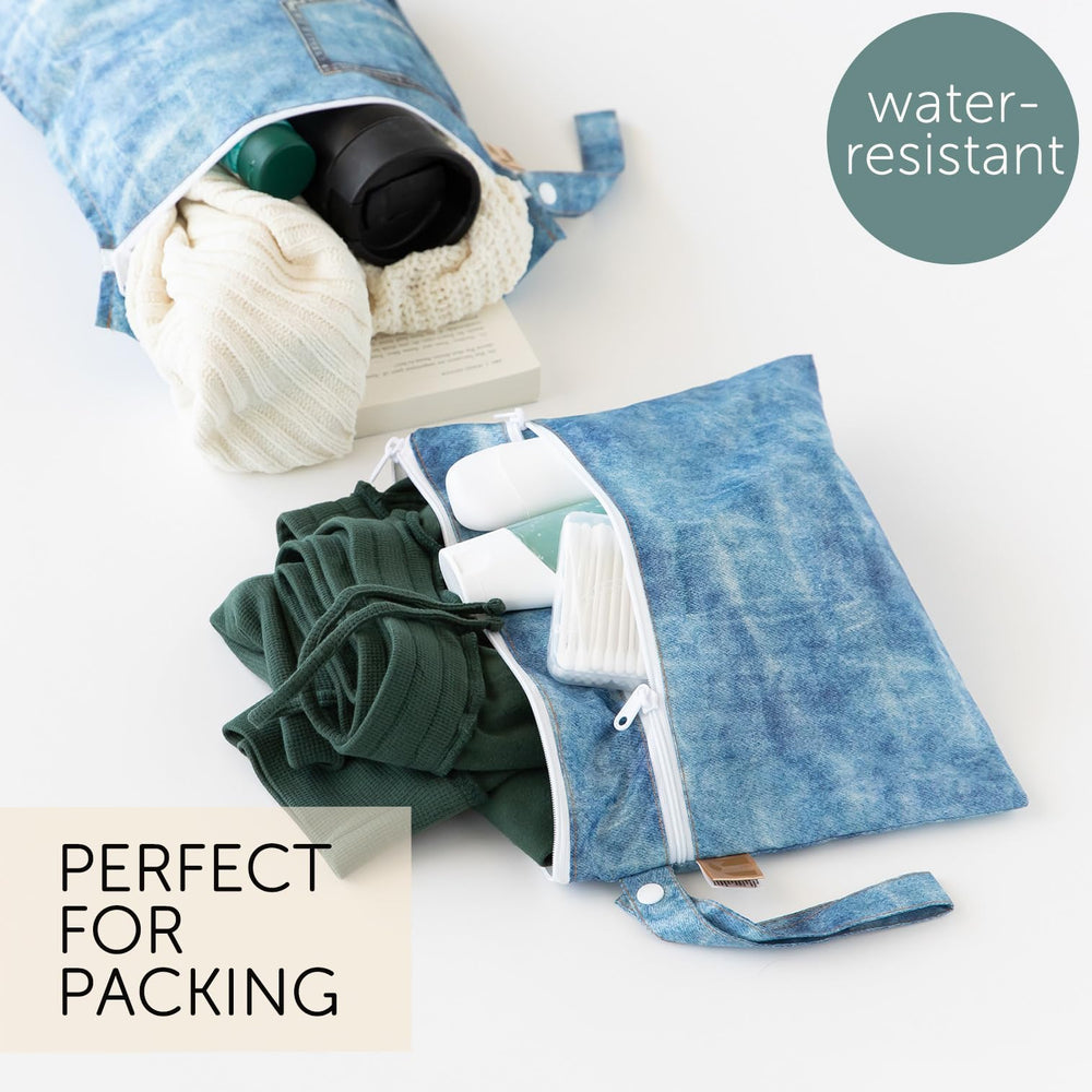 Bumkins Roamio wet/dry clutch compact organizer keeps damp and clean items separate on the go