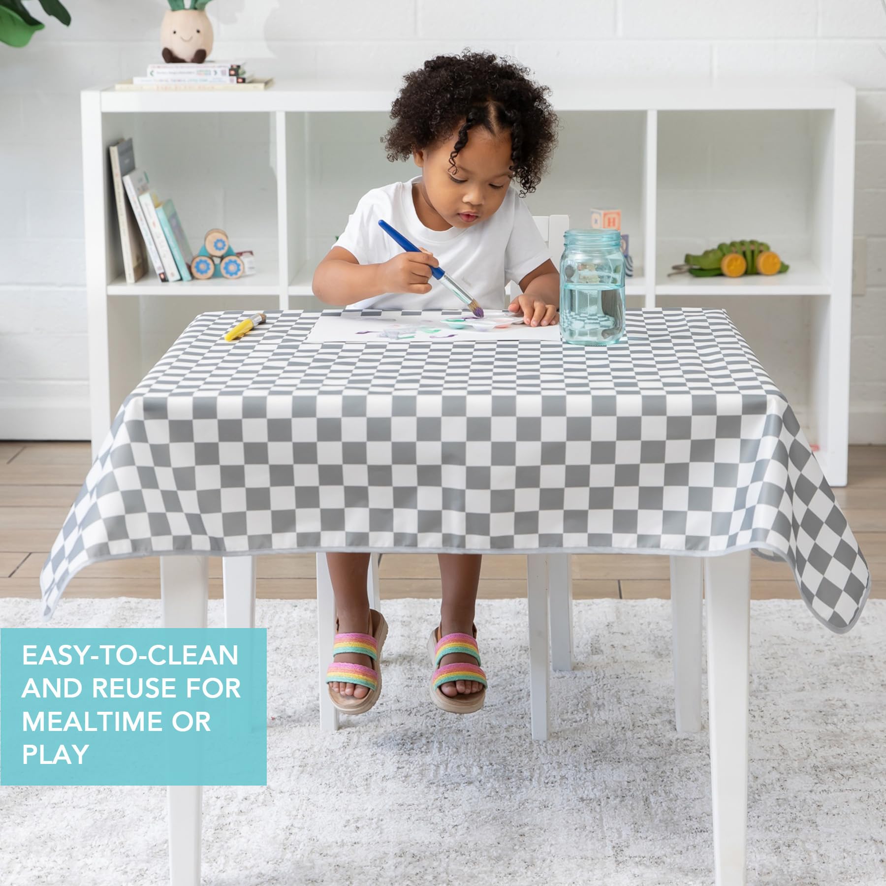 Bumkins splat mat folds compactly for travel and on-the-go meals
