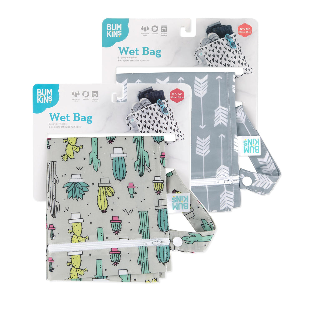 Bumkins wet bag arrows pattern folded for space-saving storage