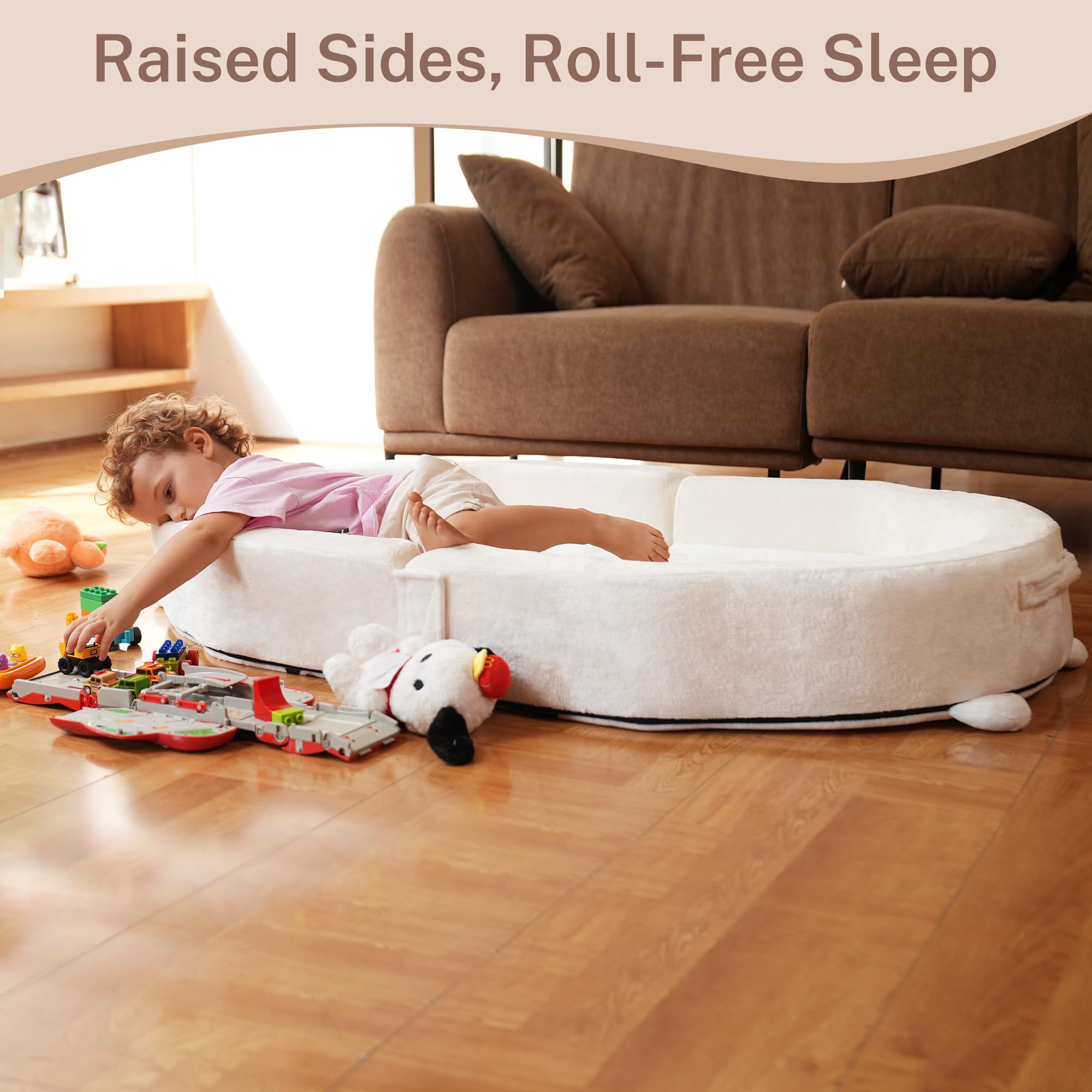 BUMNANA blanket included with bed for cozy nap time.