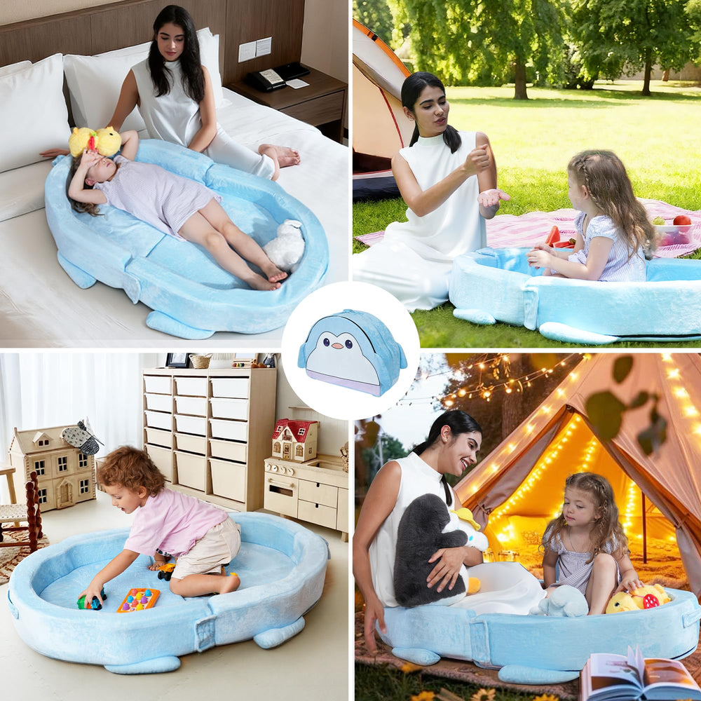 BUMNANA blanket included keeps child warm during travel.