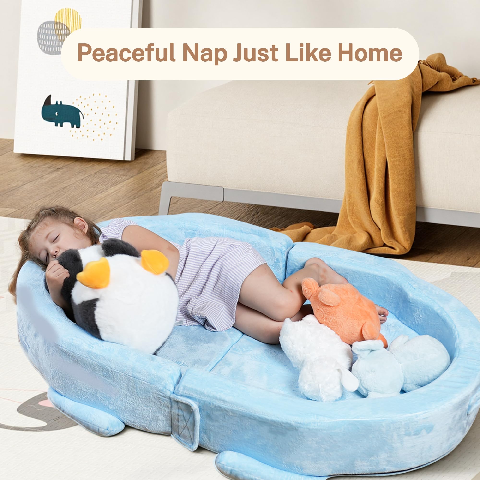 BUMNANA raised safety bumpers help keep your child centered.