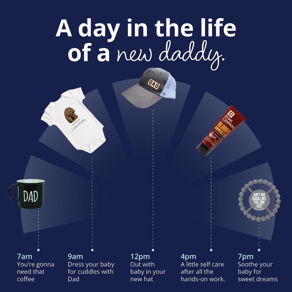 Bump Boxes new dad gift box showcasing all included items
