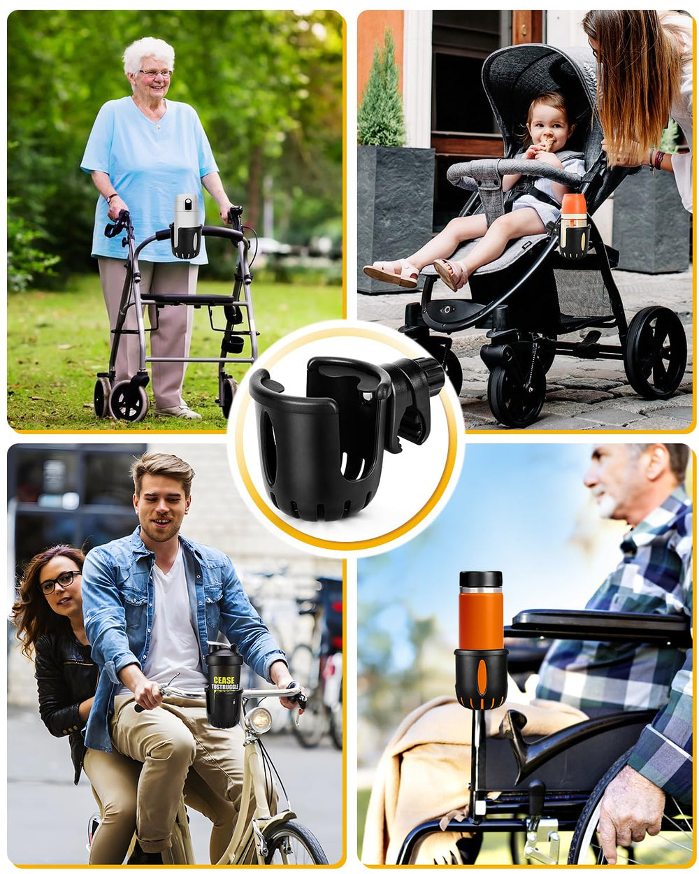 BundlePro universal cup holder on a trolley for convenient refreshments