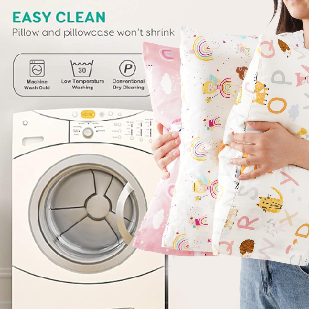 Kids enjoying restful naps with Bunnikins & Clover toddler pillow