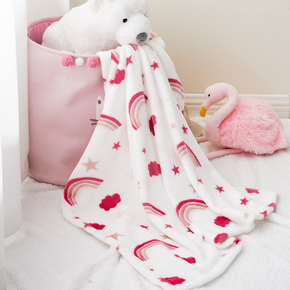 Bunnikins & Clover lightweight plush flannel blanket offers soft warmth for naps