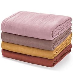 Bunnikins & Clover muslin swaddle blanket forest design for newborn comfort