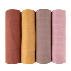 Bunnikins & Clover muslin swaddle blanket in neutral unisex design