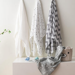 Bunnikins and Clover swaddle blanket soft texture for gentle baby cuddle