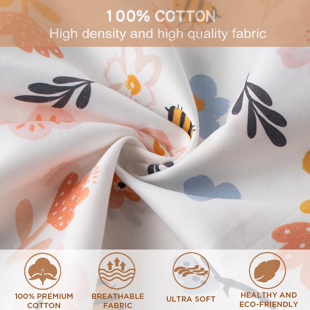 Bunnikins & Clover toddler pillow side view; balanced softness for neck comfort.