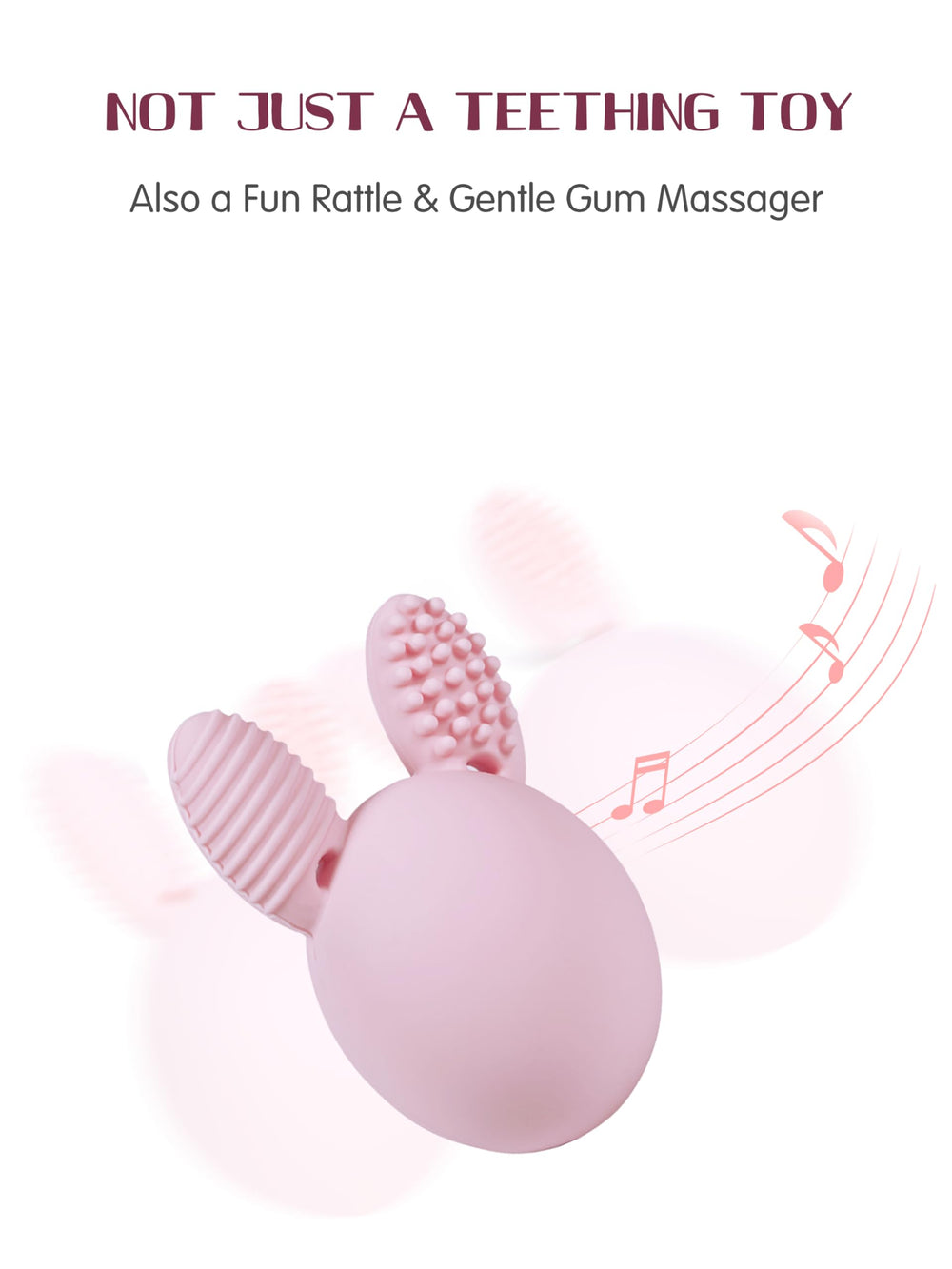 Bunny Eggy teether made of soft silicone for gentle gum massage