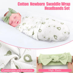 Bunnycool preemie swaddle leaf pattern features soft cotton for gentle skin