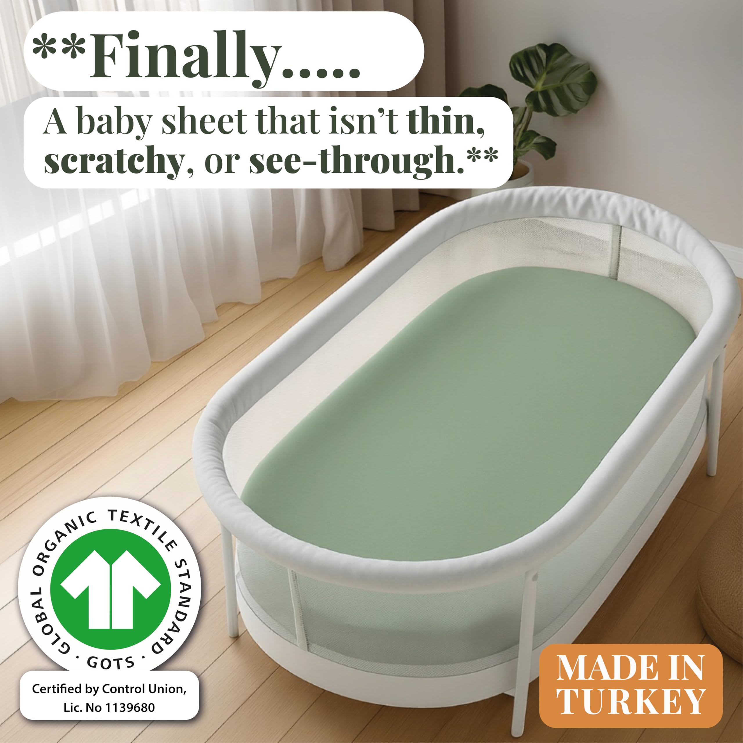 Bunnyjik 33x20 sheets with breathable fabric for temperature regulation.