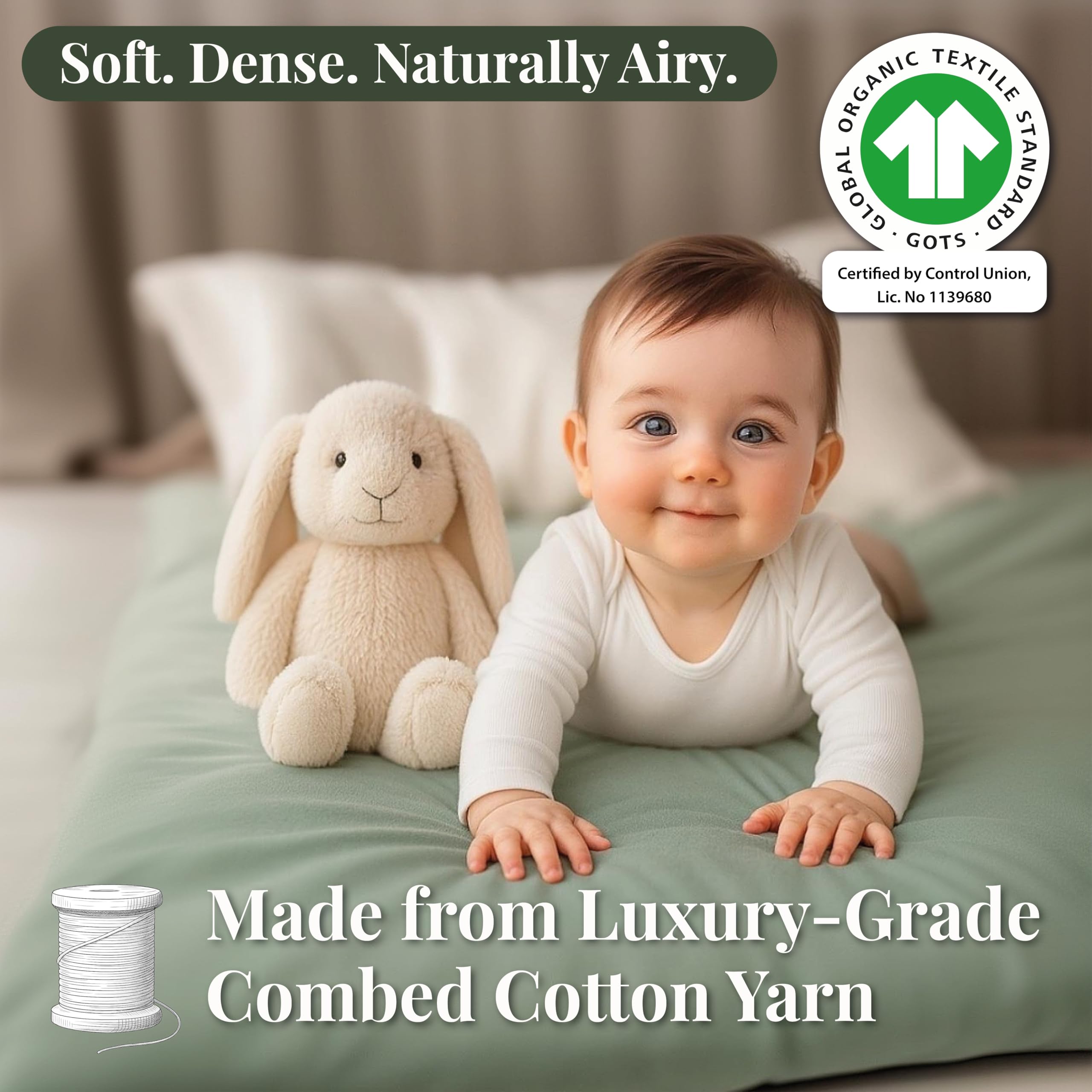 Bunnyjik Turkish long-staple cotton delivers lasting softness.