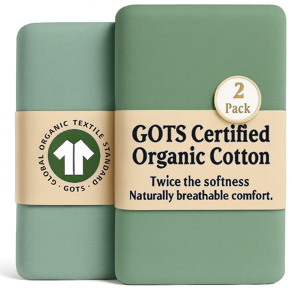 Bunnyjik GOTS organic bassinet sheets 33x20 offer thick-soft comfort.