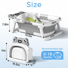 Bunwag Baby Bathtub compact storage saves space in small bathrooms.