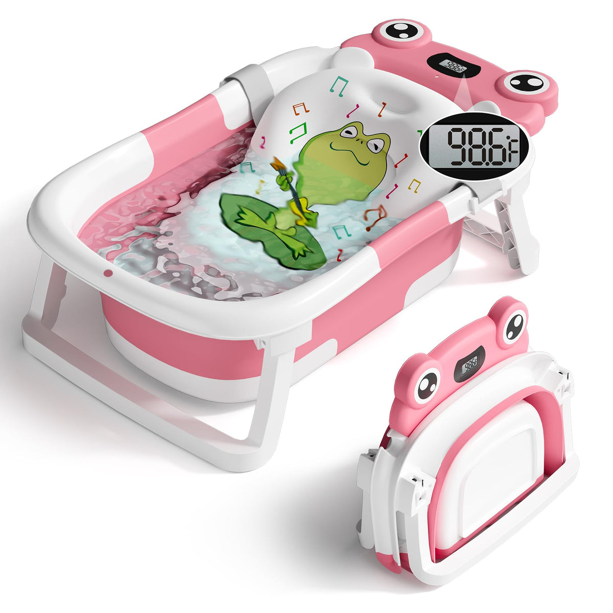 Bunwag Baby Bathtub folded compact for easy storage and travel.