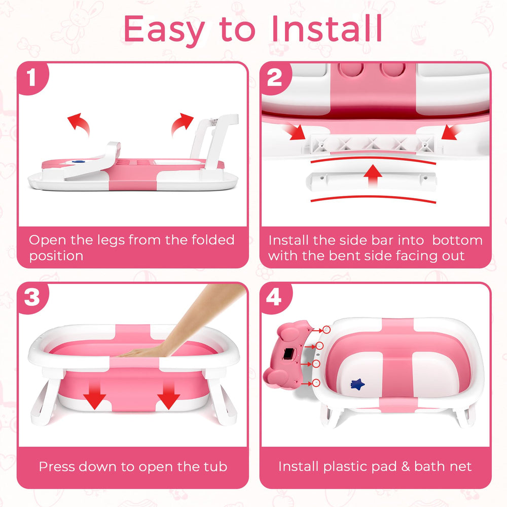 Bunwag Baby Bathtub with no-slip feet for stable bath time.