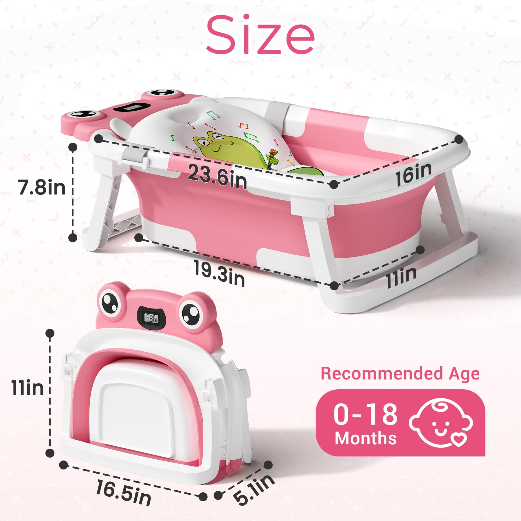 Bunwag Baby Bathtub soft cushion supports head and comfort.