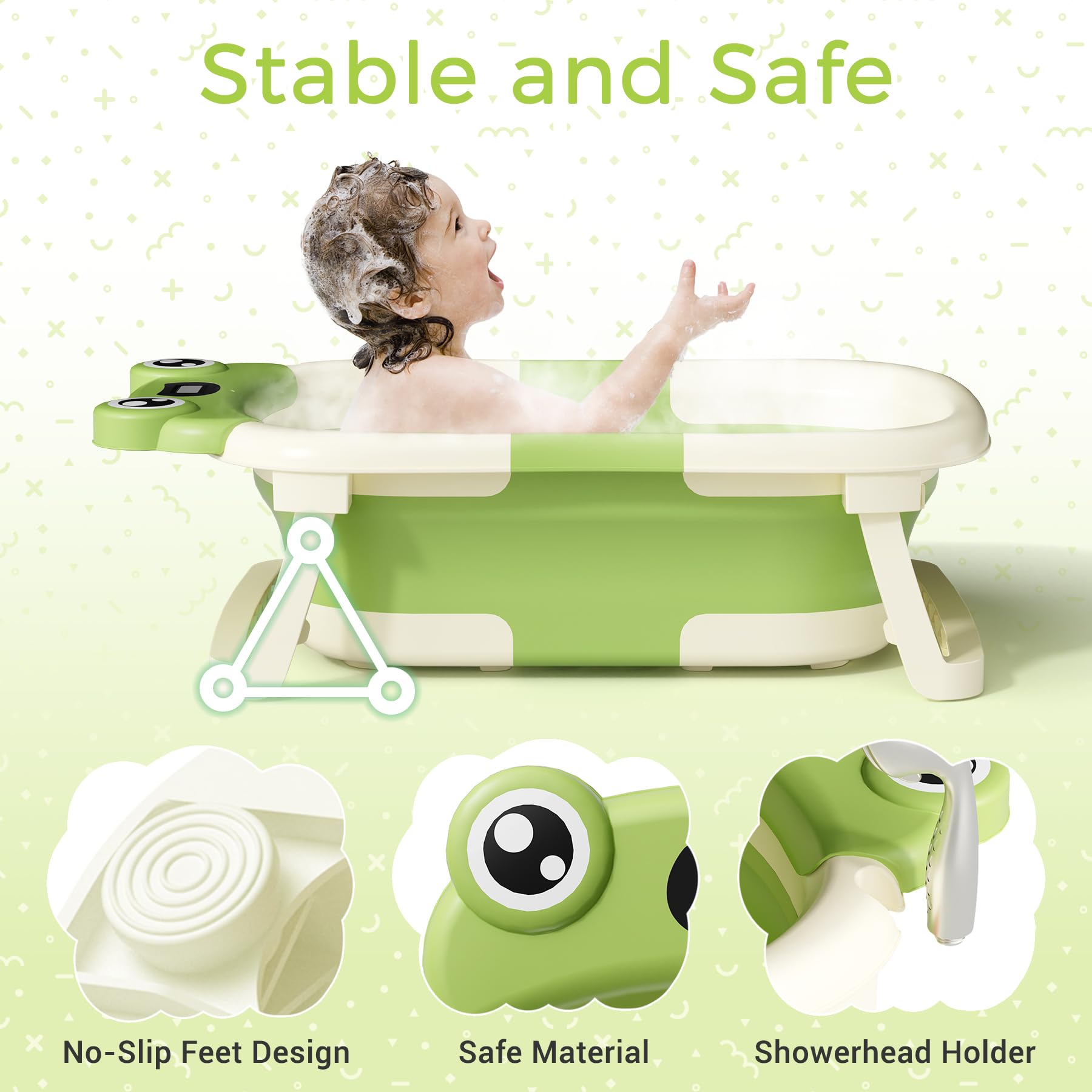 Bunwag Baby Bathtub with soft cushion supporting head and neck comfort