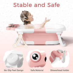 Bunwag baby bathtub with thermometer feature showing bath safety