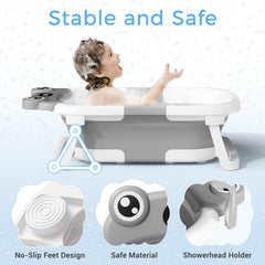 Bunwag Baby Bathtub thermometer feature helps monitor water temperature.